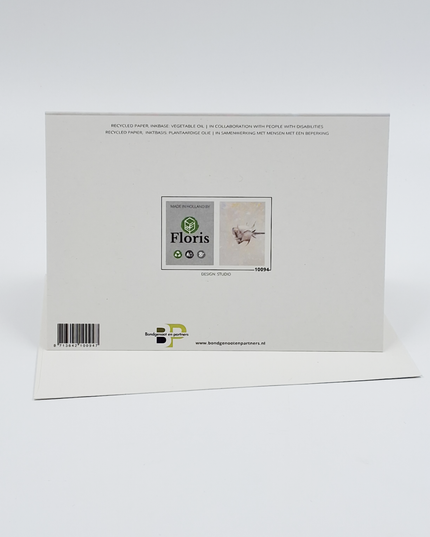 Wenskaart roos holographic