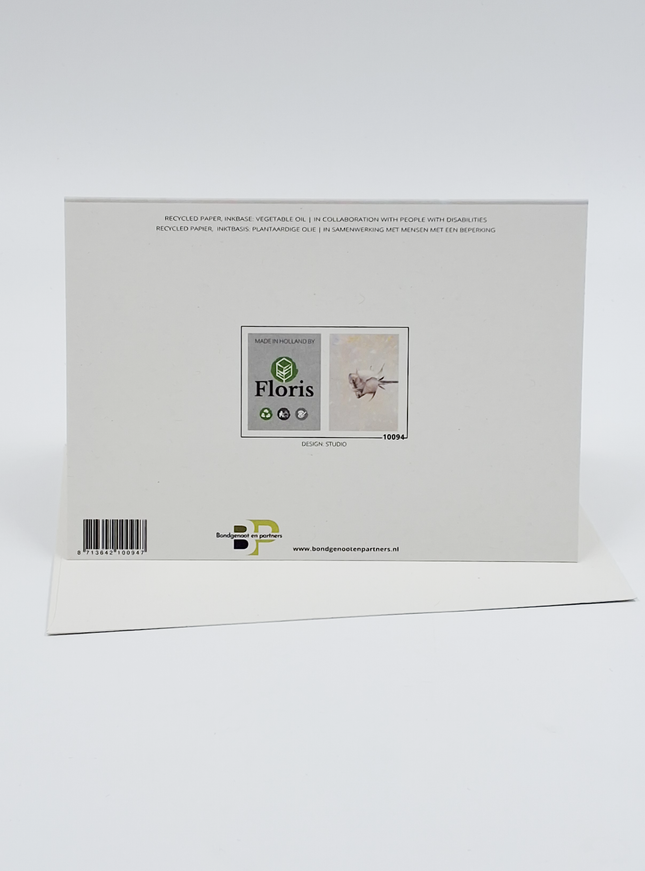 Wenskaart roos holographic