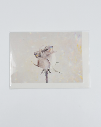 Wenskaart roos holographic