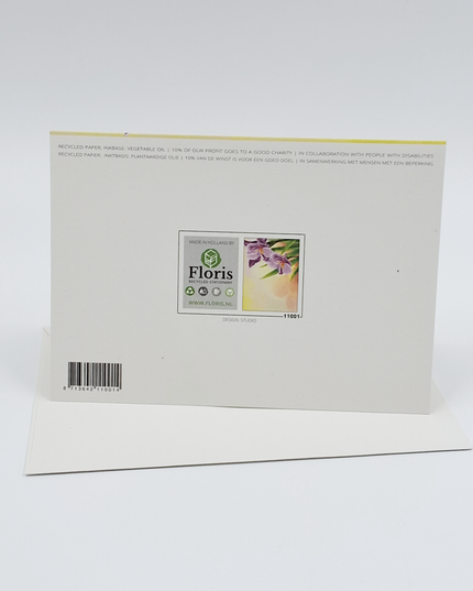 Wenskaart paarse irissen