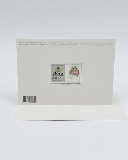 Wenskaart laars met bloemen