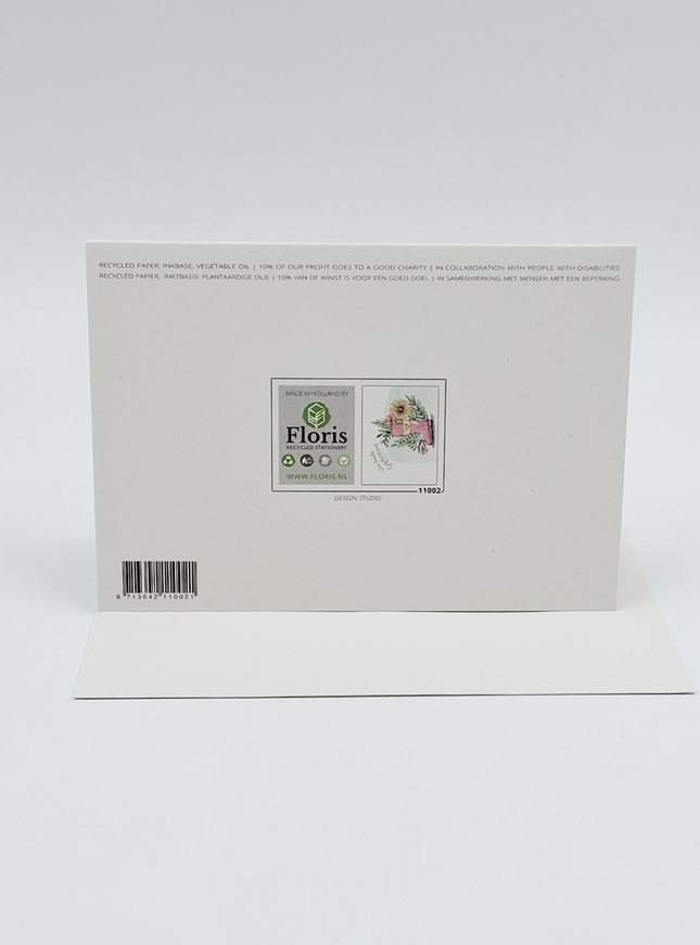 Wenskaart laars met bloemen