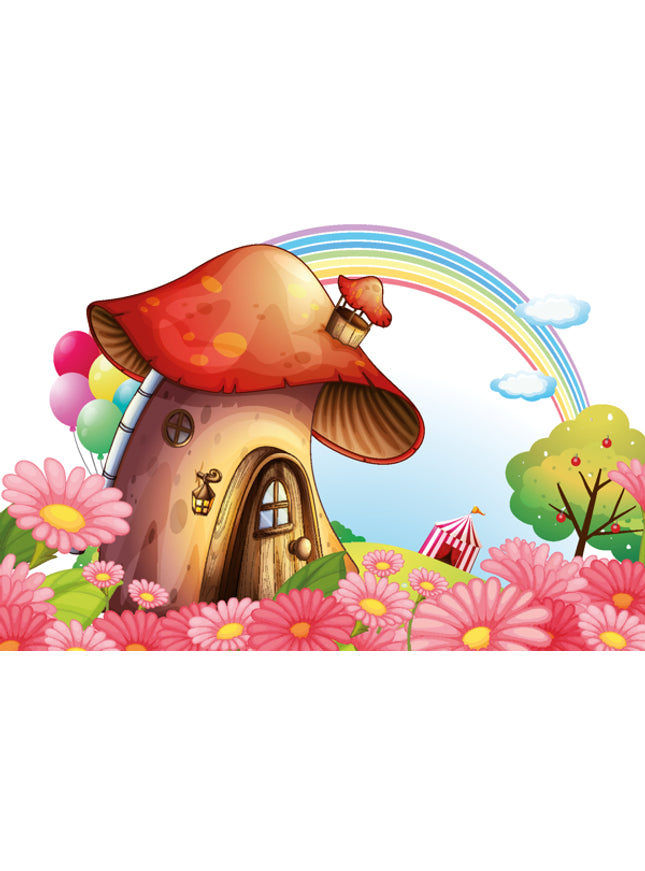 Mushroom and rainbow greeting card