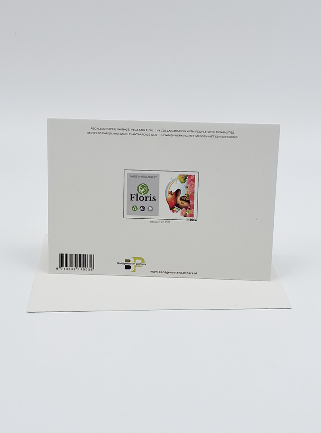 Wenskaart paddenstoel en regenboog