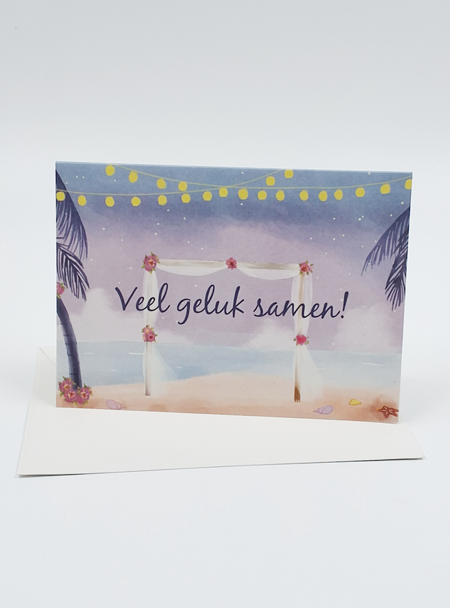 Wenskaart veel geluk samen