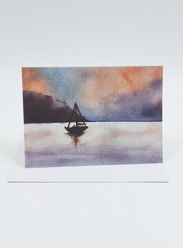 Wenskaart zeilboot 2