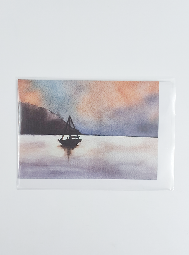 Wenskaart zeilboot 2