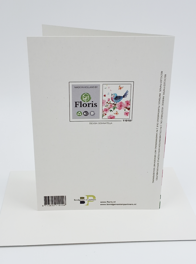 Wenskaart vrolijke vogel (F11010)