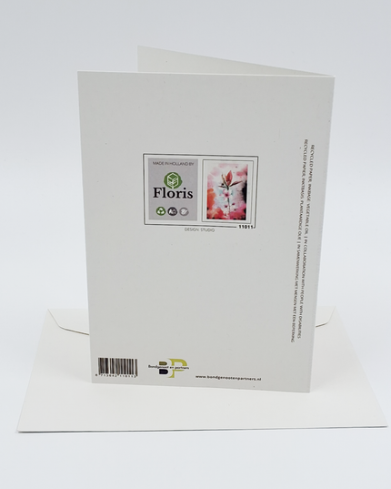 Wenskaart roze kersenbloesem