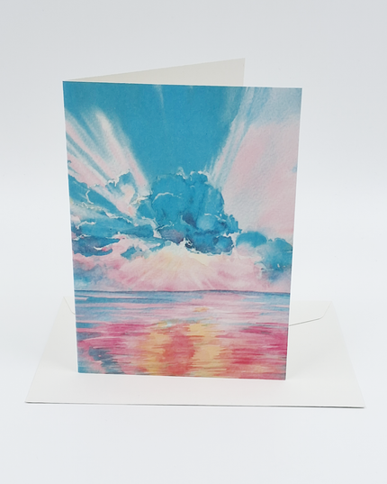 Wenskaart blauwe wolken