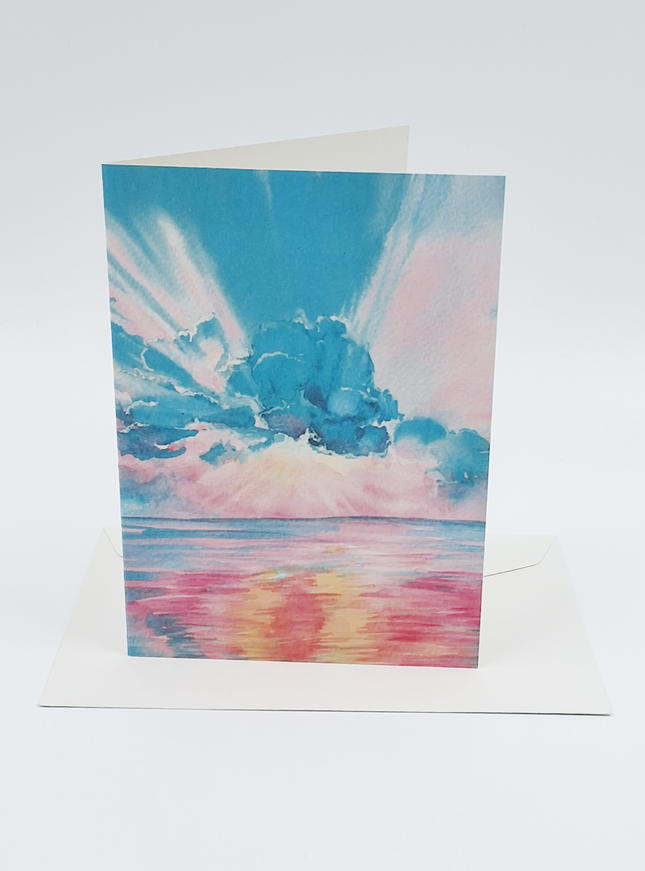 Wenskaart blauwe wolken