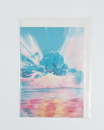 Wenskaart blauwe wolken