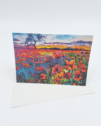 Wenskaart veld met bloemen