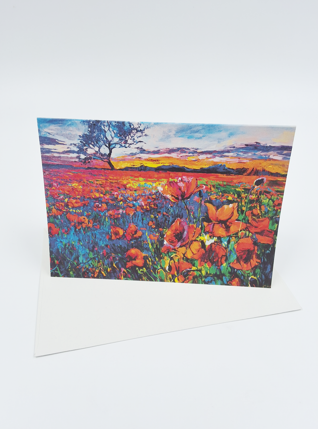 Wenskaart veld met bloemen