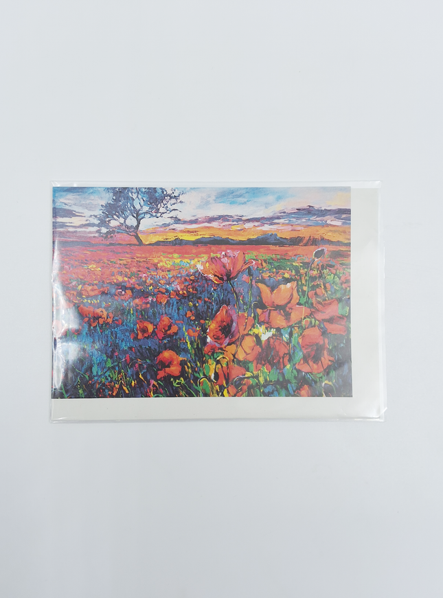 Wenskaart veld met bloemen