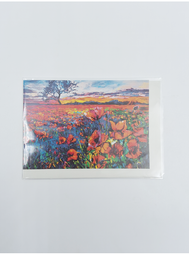 Wenskaart veld met bloemen