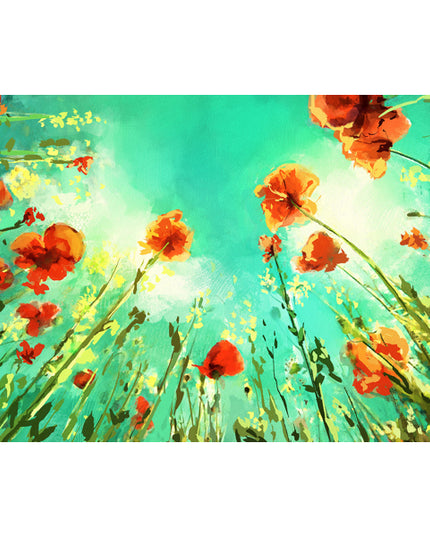 Wenskaart bloemen naar de lucht