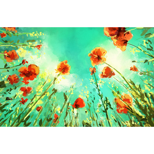 Wenskaart bloemen naar de lucht