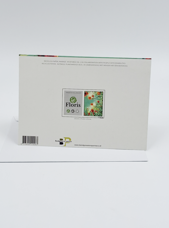 Wenskaart bloemen naar de lucht