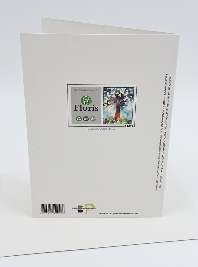 Wenskaart boom met hartjes (F11027)