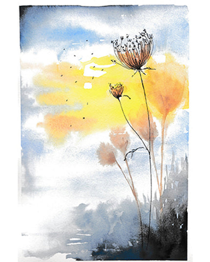 Wenskaart riet en zonlicht