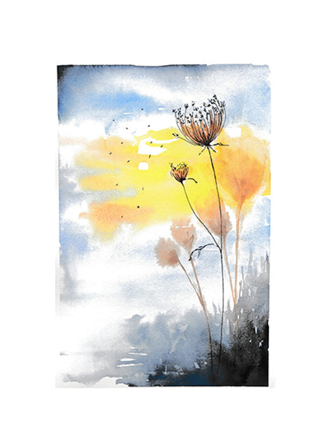 Greeting card reed and sunlight