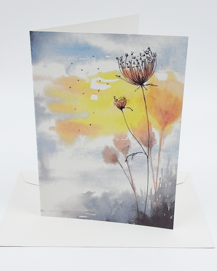 Wenskaart riet en zonlicht