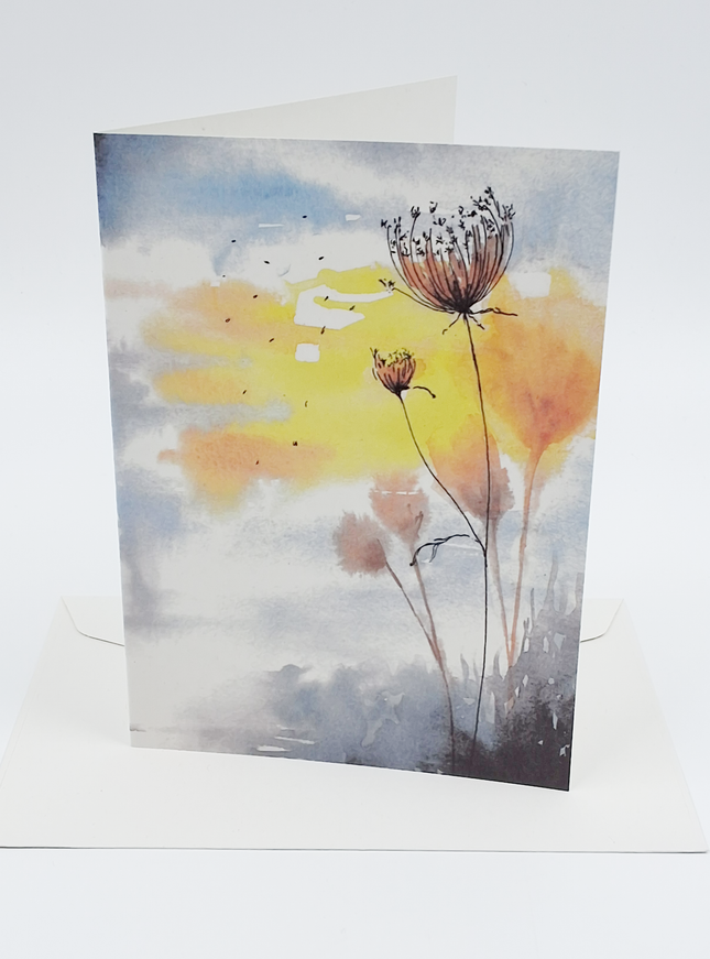 Wenskaart riet en zonlicht