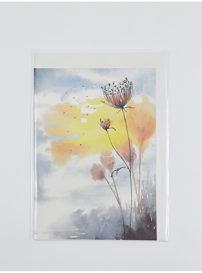 Greeting card reed and sunlight