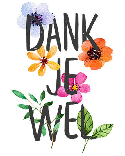 Wenskaart dank je wel