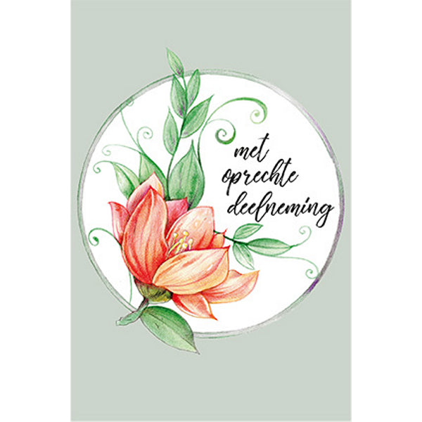Wenskaart met oprechte deelneming