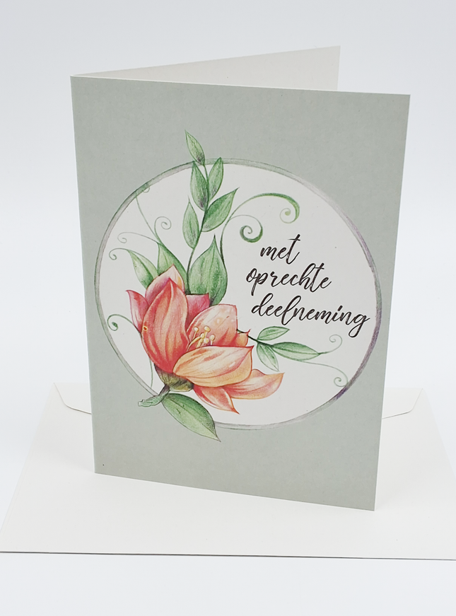 Wenskaart met oprechte deelneming