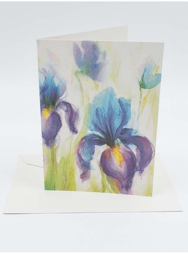 Purple iris greeting card