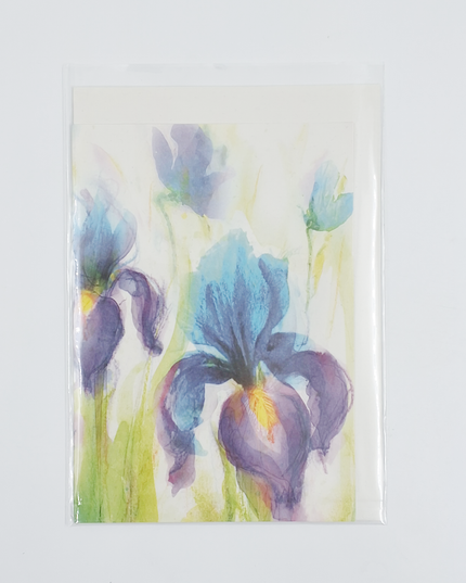 Wenskaart paarse iris