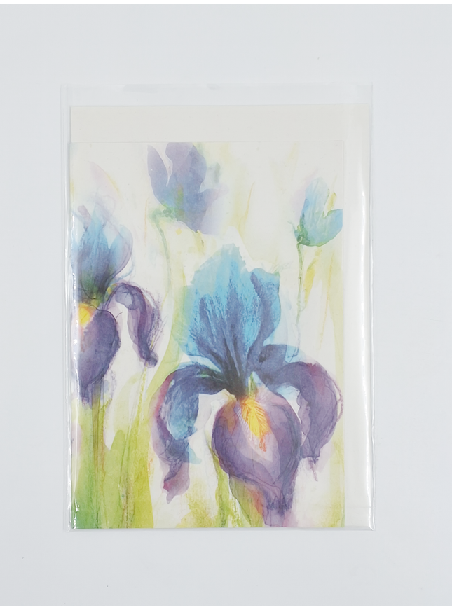 Purple iris greeting card