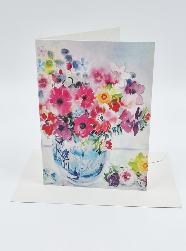 Wenskaart vaas met bloemen