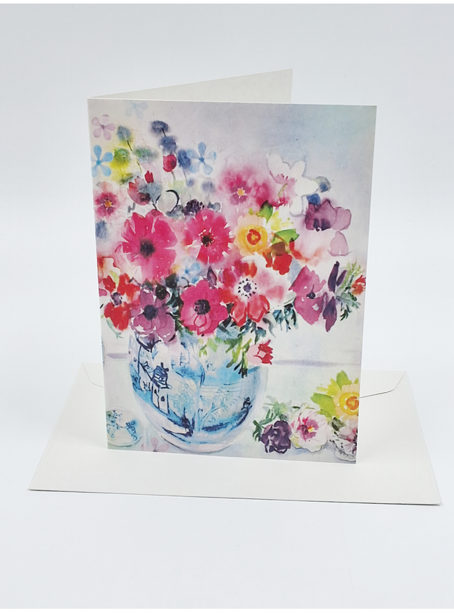 Wenskaart vaas met bloemen