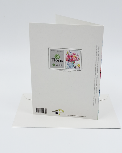 Wenskaart vaas met bloemen