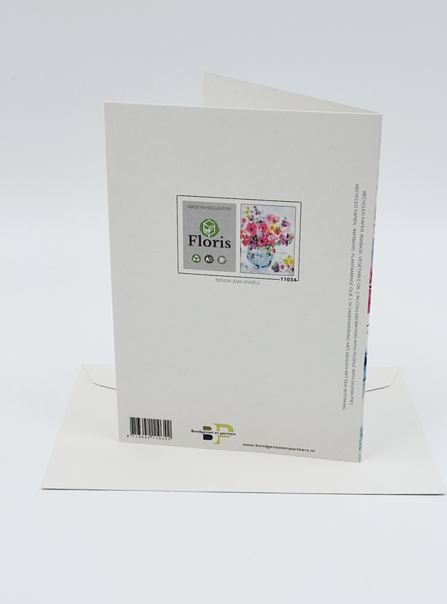 Wenskaart vaas met bloemen