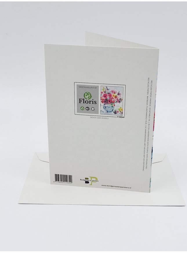 Wenskaart vaas met bloemen