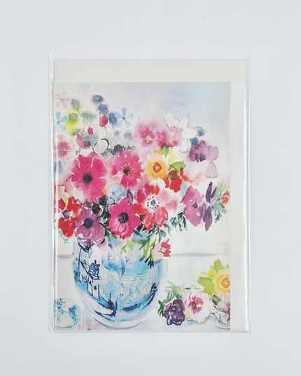 Wenskaart vaas met bloemen