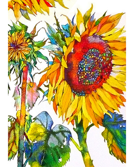 Wenskaart zonnebloem