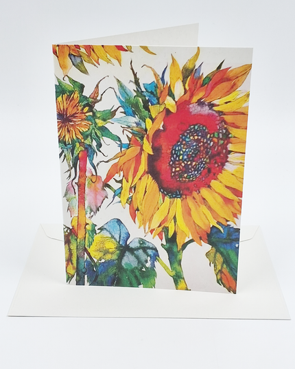 Wenskaart zonnebloem