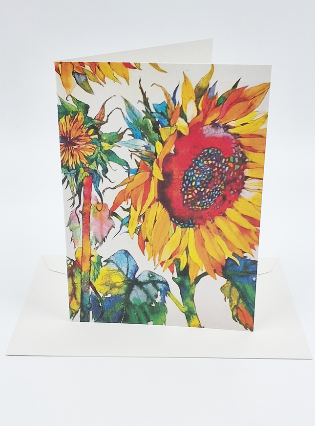 Wenskaart zonnebloem