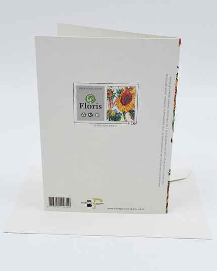 Wenskaart zonnebloem