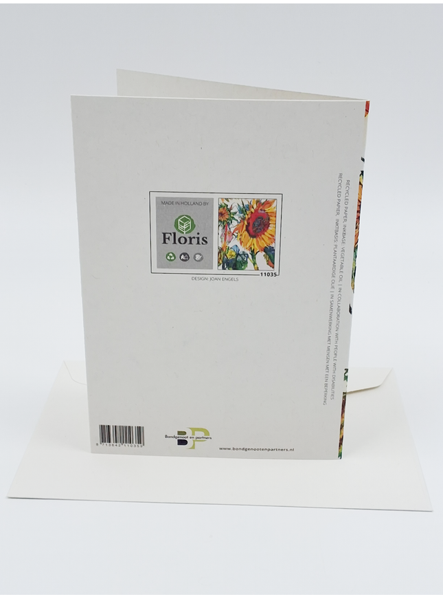 Wenskaart zonnebloem