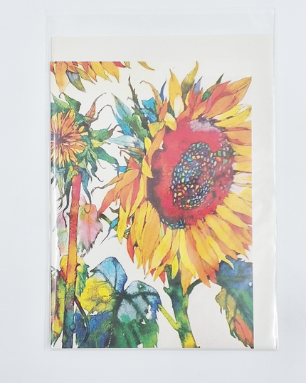 Wenskaart zonnebloem