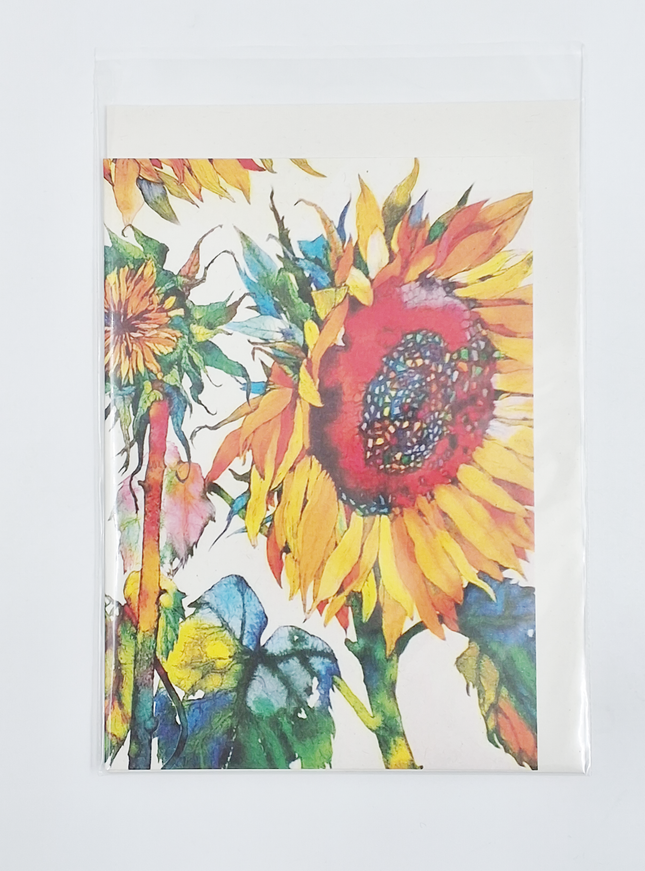 Wenskaart zonnebloem