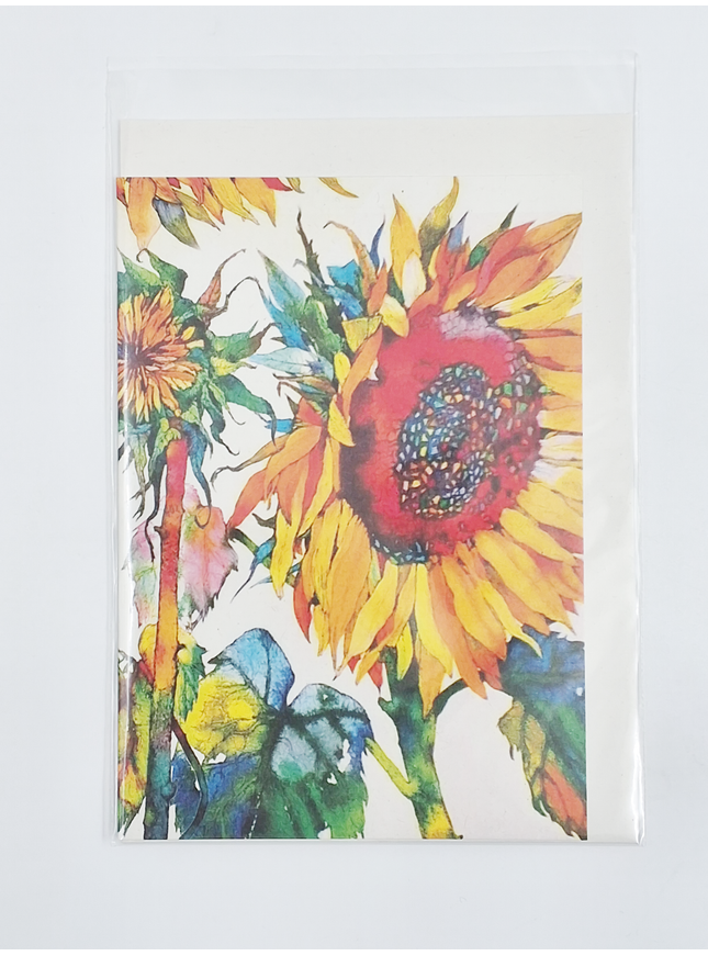 Wenskaart zonnebloem