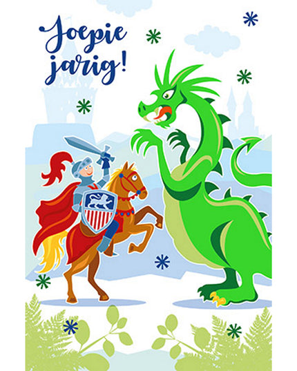 Wenskaart ridder en draak